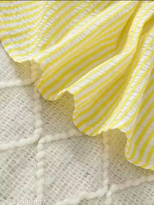 Girls Cute Fashionable Festive Stylish Shoulder Straps Sleeves Frock & Dress