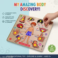 Wooden Body Parts Puzzle for Children | Early Education Learning Toy.Wooden Body Parts Learning Board for Kids