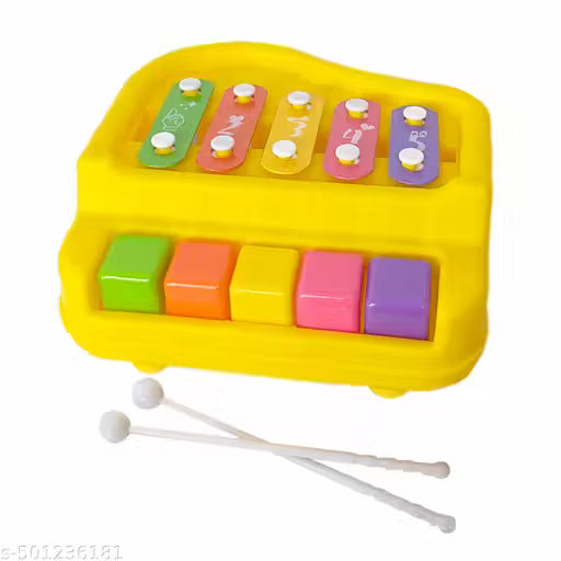 2-in-1 Piano and Xylophone Set with Bright, Crisp Sounds | Battery-Free, Fun Educational Music Toy for Kids